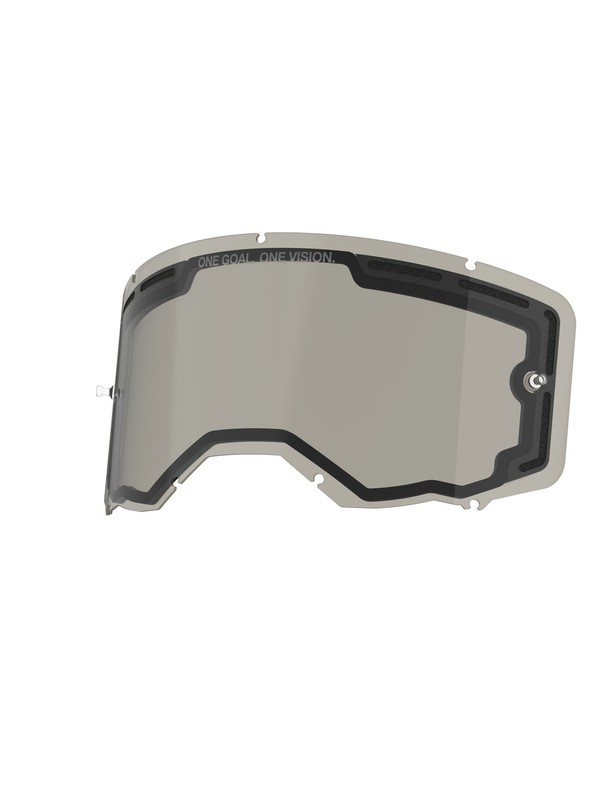 Alpinestars Vision 8-5-3 Doppelscheibe, Farbe Smoke, Ersatzglas für Brillen mit belüfteter Doppelscheiben-Konstruktion, integrierten Tear-off-Pfosten und „ONE GOAL. ONE VISION.“ Branding, entwickelt für Motocross und Offroad-Fahrten
