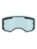 Alpinestars Vision 8-5-3 Doppelscheibe, hellblau getöntes Ersatz-Brillenglas, schwarze Innendichtung mit „ONE GOAL. ONE VISION.“ Branding, seitliche Abreißstifte, gebogenes Design mit Belüftung oben für Motocross und Offroad-Fahrten