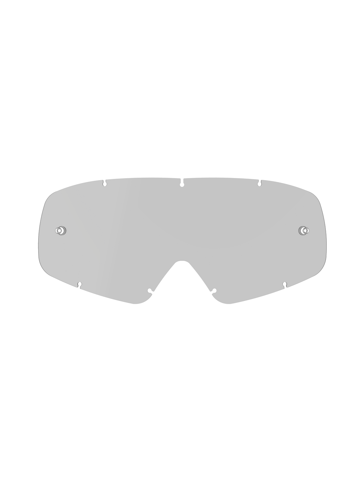 Alpinestars Vision Youth Smoke Lens, Ersatzscheibe für Jugend-Motocross-Brillen, Medium Smoke getönt, gebogenes Polycarbonat-Design mit integrierten Abreißstiften und Sieben-Schlüsselloch-Verriegelungssystem