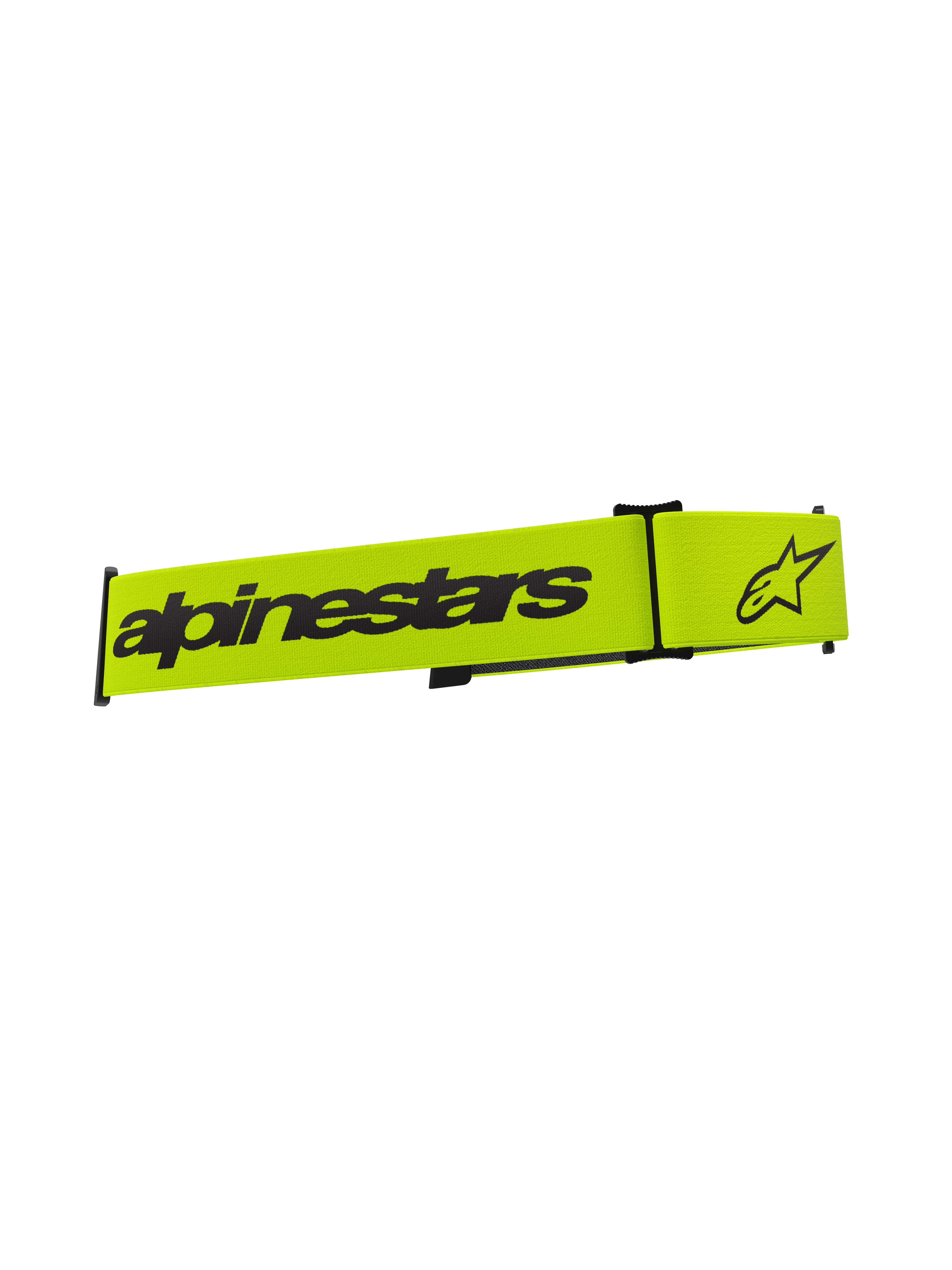 Alpinestars Supertech Brillenband, Motocross-Brillenzubehör, Gelb Fluo und Schwarz, mit schwarzem Alpinestars-Schriftzug und Stern-Logo, Ersatzband für Offroad-Brillen