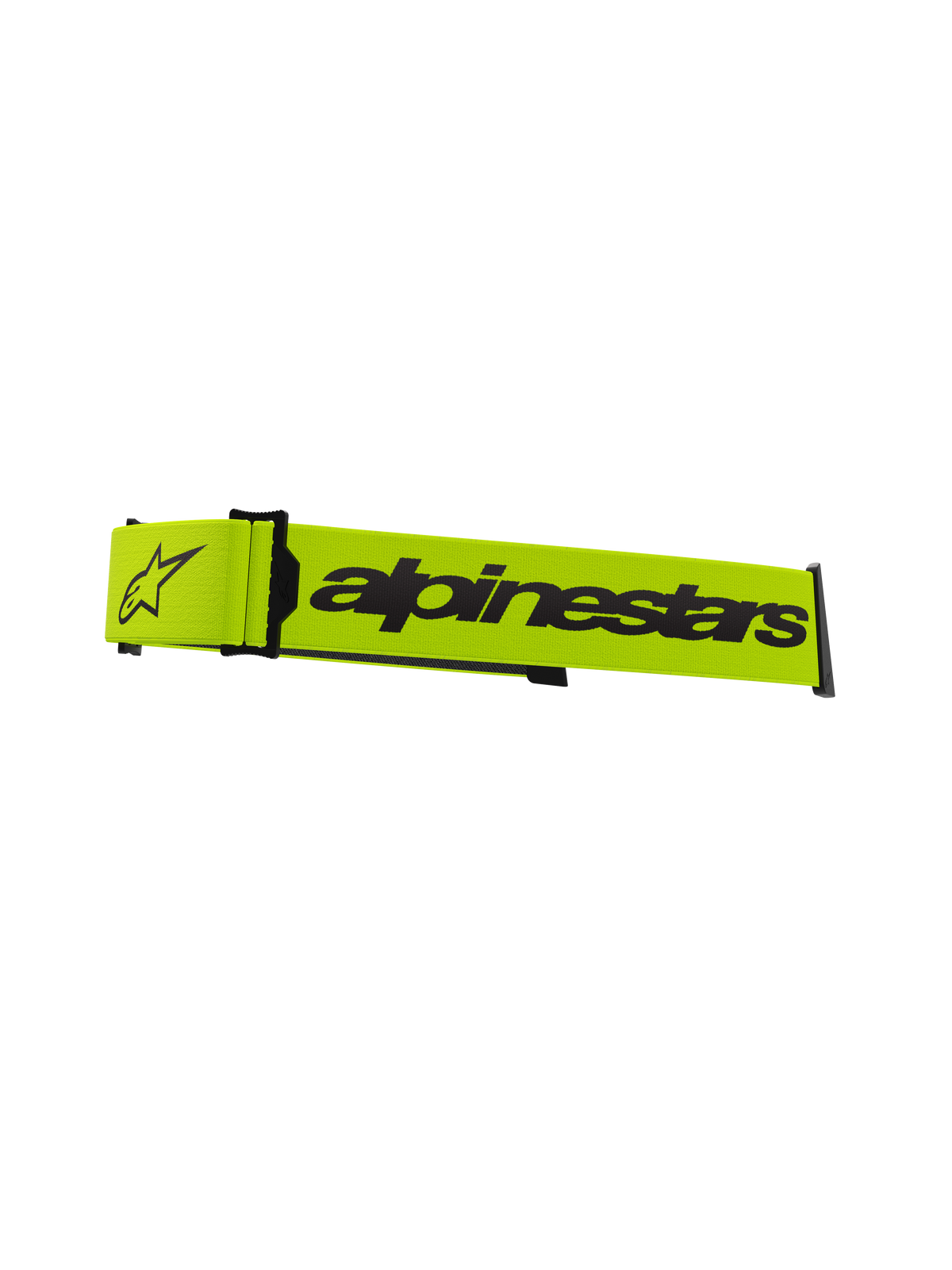 Alpinestars Supertech Goggles Strap, Motocross-Brillenzubehör, leuchtendes Gelb Fluo und Schwarz, mit markantem Alpinestars-Schriftzug und Stern-Logo, offizielles Ersatzband für Offroad-Rennbrillen