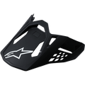 Alpinestars Supertech M10/M8 Visier, Ersatz-Helmschild für Motocross-Helme, matt-schwarzes Finish, weißes A-star Logo, aerodynamisches Design mit Belüftungsausschnitten
