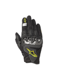 Alpinestars SMX-1 Air V2 Handschuhe, Herren-Motorradhandschuhe, Schwarz und Gelb Fluo, Leder und Mesh, CE-zertifiziert.