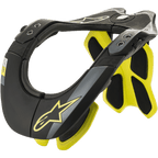 Alpinestars BNS Tech 2 Neck Support, Motorcycle Neck Brace, Black and Fluorescent Yellow, Ergonomic Carbon Polymer Frame with Padded Interior, Star Logo Detail, Motocross and Off-Road Protection