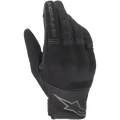 Alpinestars Copper Handschuhe, Schwarz, Urbane Motorradhandschuhe, mit atmungsaktiver Mesh- und Spandex-Konstruktion, Alpinestars-Schriftzug auf dem Zeigefinger, Stern-Logo am Handgelenk, flexible Akkordeon-Fingereinsätze