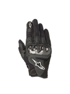 Alpinestars SMX-1 Air V2 Handschuhe, Motorradhandschuhe in Schwarz, aus Leder und Mesh mit Hartschalen-Knöchelschutz, CE-zertifiziert.