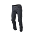 Alpinestars Copper Denim Hose, Motorradjeans, Dunkelblau, reguläre gerade Passform mit vorgeformter Beinkonstruktion, kleines rotes Logo auf der Münztasche, klassisches Five-Pocket-Design für urbanes Pendeln
