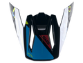 Alpinestars S-M5 Action Visor, Motocross Helmet Replacement Part, Black Cyan and Yellow Fluo Glossy, featuring SM5 branding and star logo, snap-on peak design for off-road riding