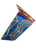 Supertech R10 Martinator Thai Race Spoiler in glossy blue and gold with intricate, ornate patterns and red accents.