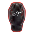Alpinestars Nucleon KR-1 Cell i Rückenprotektor, Transparent Smoke Rot, schwarze Waben-Zellstruktur mit rotem Außenrand, weißes Alpinestars-Logo, ergonomisch geschwungene Form für belüfteten Motorrad-Rückenschutz