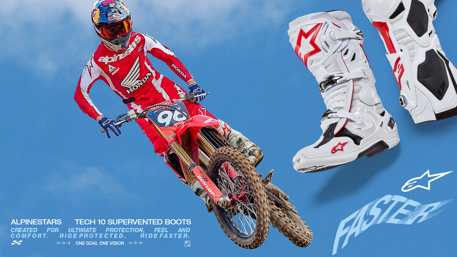 Alpinestars Tech 10 レッド ホワイト Tech 10 Supervented - White Red MX Boots | Alpinestars®