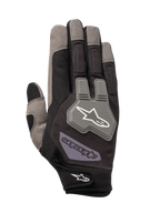 Alpinestars Engine Handschuhe, Mechanikerhandschuhe, Schwarz und Grau, atmungsaktive Mesh-Konstruktion, grauer TPR-Knöchelschutz mit weißem Stern-Logo, verstellbarer Handgelenksverschluss mit Branding, langlebiges Multi-Material-Design für Werkstatt- und Boxenarbeiten
