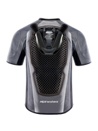 Tech-Air 5 Airbag-System, Rückansicht der Weste in Grau und Schwarz mit integriertem Waben-Rückenprotektor.