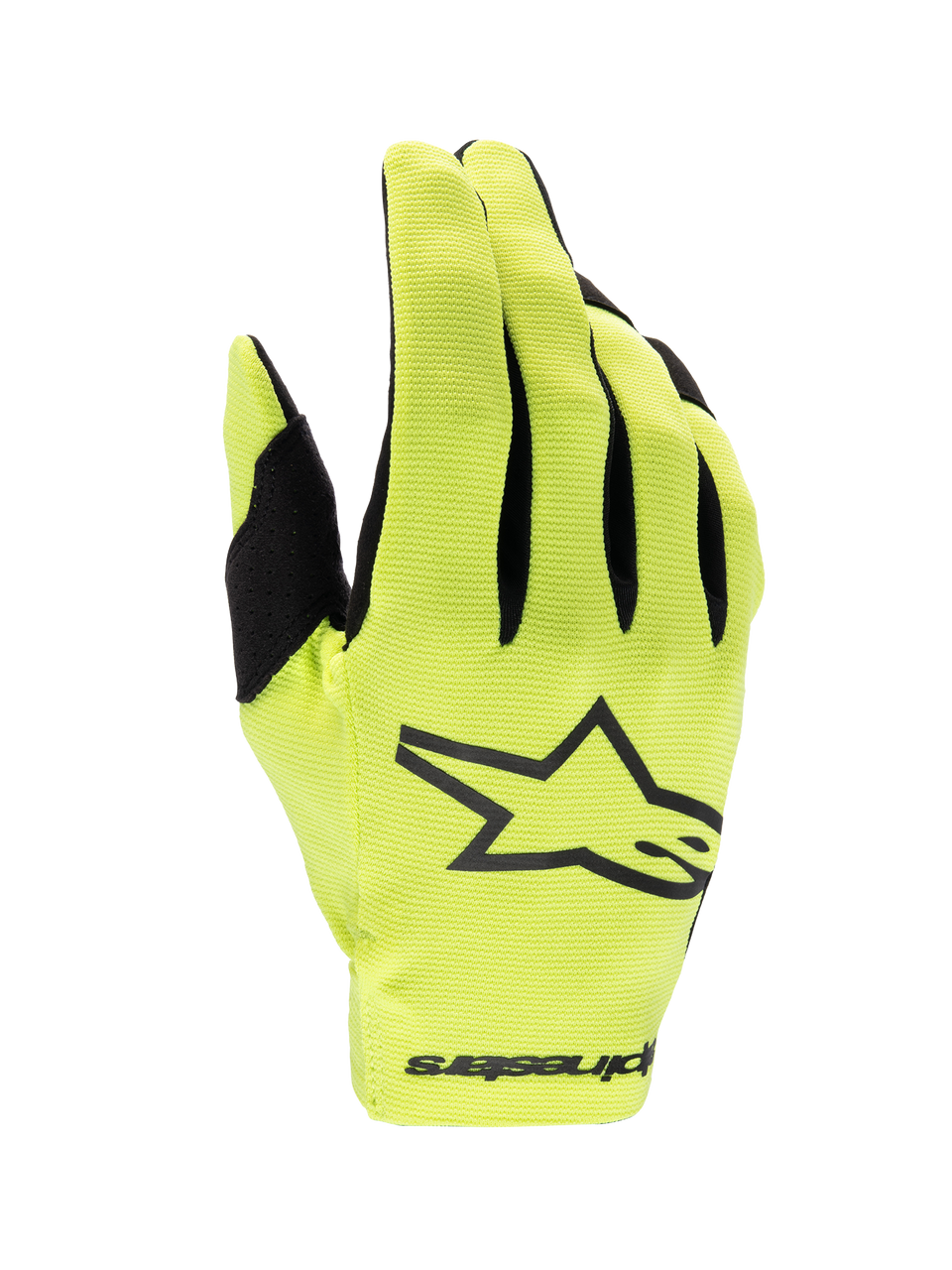 Alpinestars Radar Handschuhe 2025, Motocross-Handschuhe in Gelb Fluo und Schwarz, leichtes Design für Offroad-Einsätze.