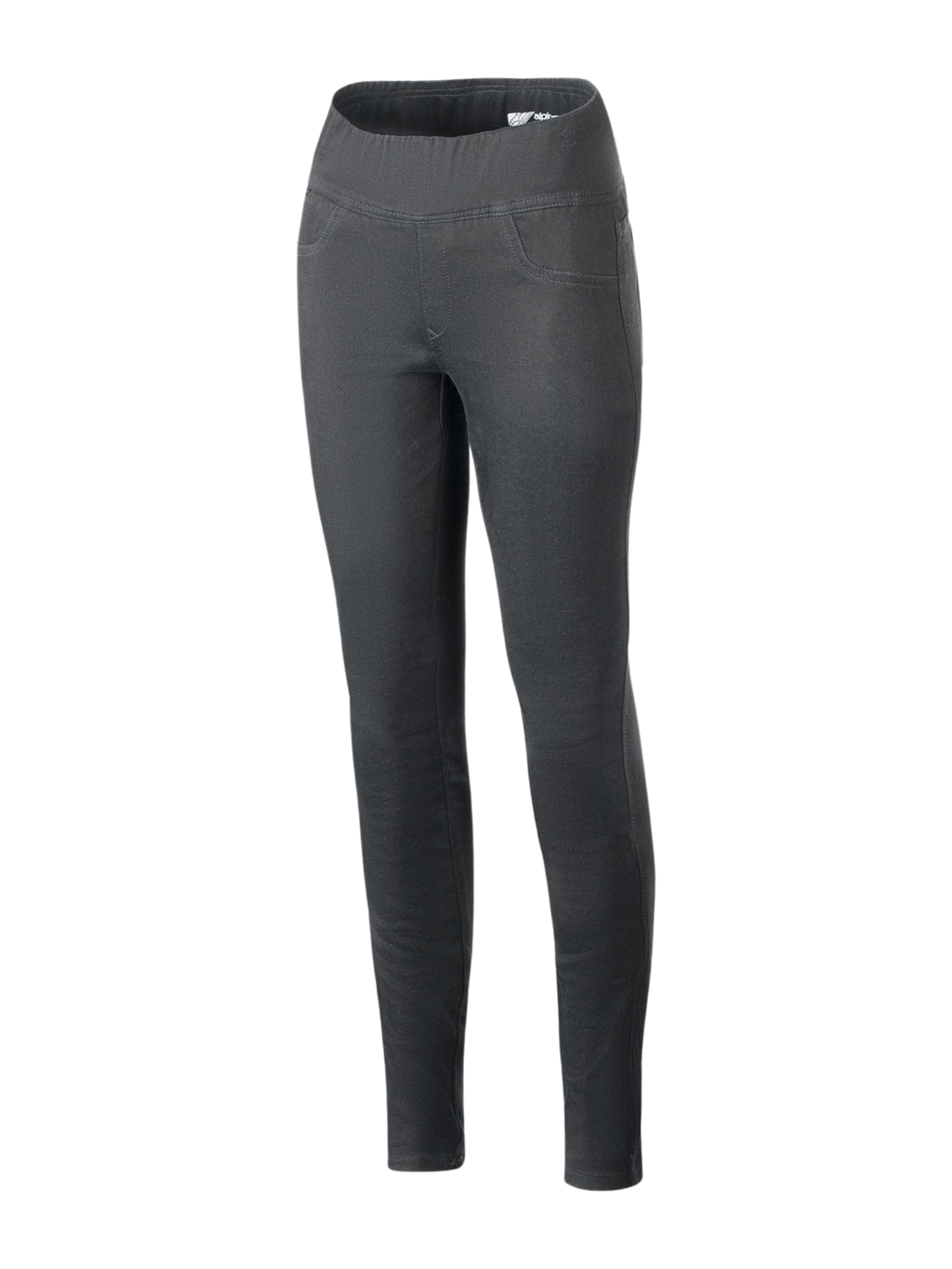 Alpinestars Shuri Damen-Leggings Summer, Schwarz, hoch taillierte Motorrad-Leggings mit schmaler Passform, breitem elastischem Bund, Stretch-Baumwoll-Denim, urbane Motorradhose für Damen