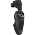 Alpinestars Youth Bionic Plus Knieschützer, Schwarz, Motocross- und Offroad-Schutz, Schale mit Wabenmuster und weißem Stern-Logo, verstellbarer Doppelriemen-Verschluss, 3D-Mesh-Rückseite zur Belüftung