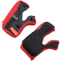 Alpinestars Supertech M10/M8 Wangenpolster +5mm, Ersatzpolsterung für Motorradhelme, Rot und Schwarz, mit einer strukturierten Innenfläche im Wabendesign und schwarzer Rückseite mit orangefarbenen Notfall-Zuglaschen, XS-40 Größenmarkierung